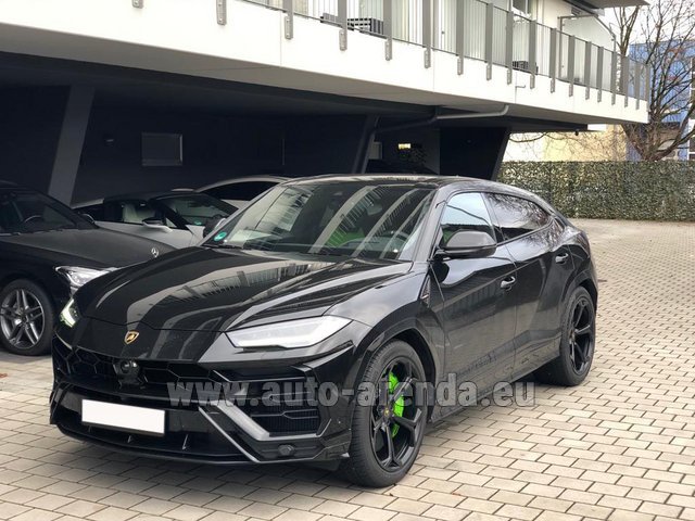 Rental Lamborghini Urus Black in Geneva airport